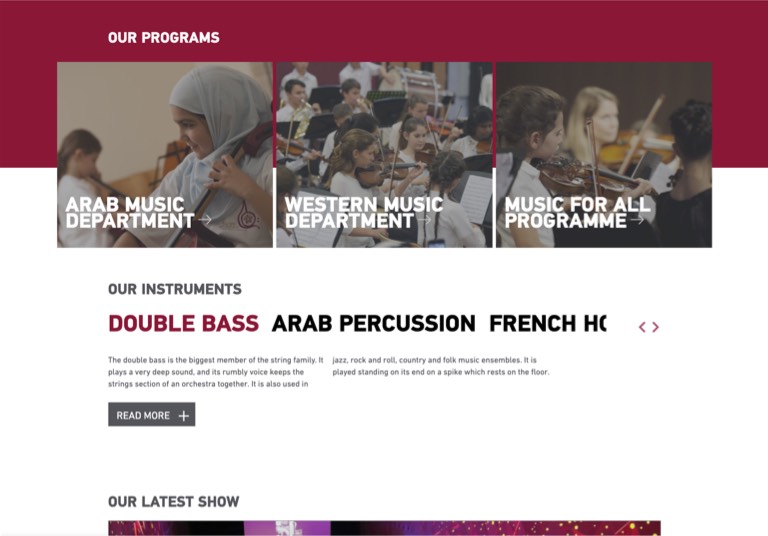 Qatar Music Academy programs page